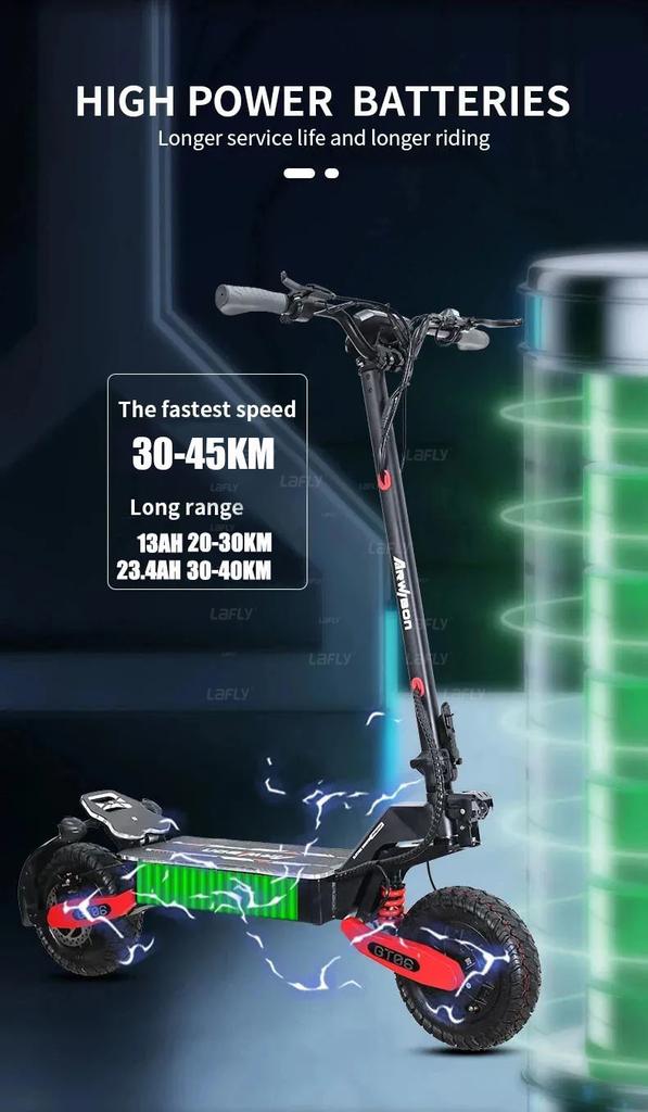 Nouveau 2025 EU Scooter Électrique 1200W moteur unique 48V 13ah avec Pneus 11 Pouces, Vitesse Maximale de 45-50 km/h, Autonomie de 50-60km Scooter