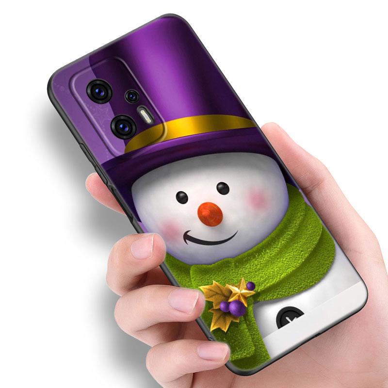 Merry Christmas Snowman Phone Case For Xiaomi POCO F2 F3 M2 M3 M4 X3 X4 Pro NFC F4 GT 5G F1 X2 C3 C31 C40 M5S TPU Black Cover