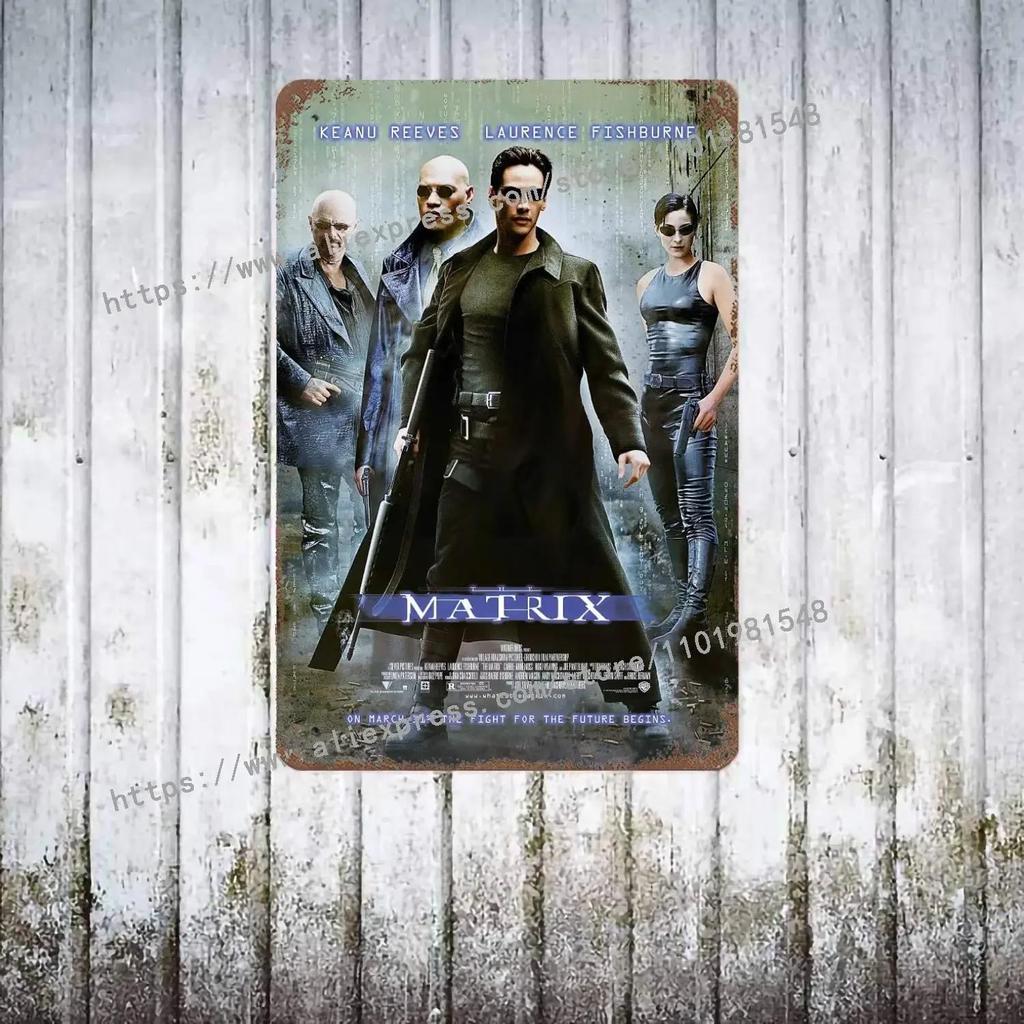 The Matrix Resurrections Decor Poster Vintage Tin Sign Metal Sign Decorative Plaque for Pub Bar Man Cave Club Wall Decoration