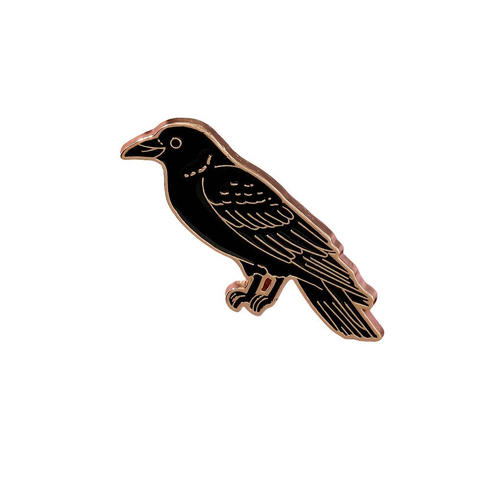 Raven Enamel Brooch, Fashion Decorative Brooch, Badge Pin, Apparel Accessories, Jewelry Gifts