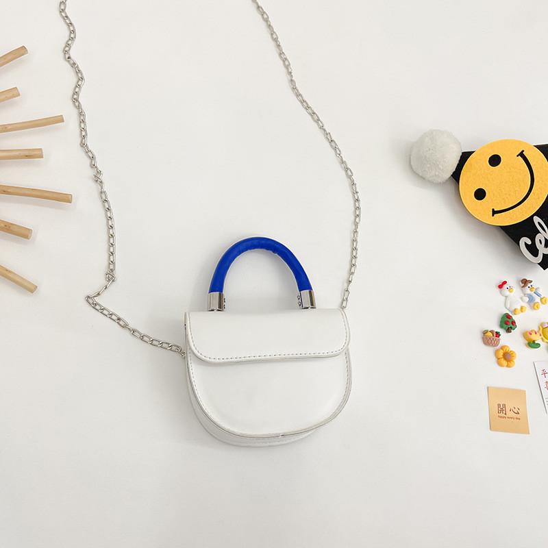 Fashionable Girls Mini Pu Handbag Chic Color Block Design Perfect For Everyday Use