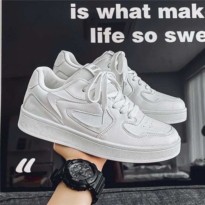 

Мужская мода, повседневная низкая обувь для скейтбординга, удобные кроссовки для мальчиков, студенты, трендовая мягкая подошва, классическая дышащая нескользящая спортивная обувь 39 белый