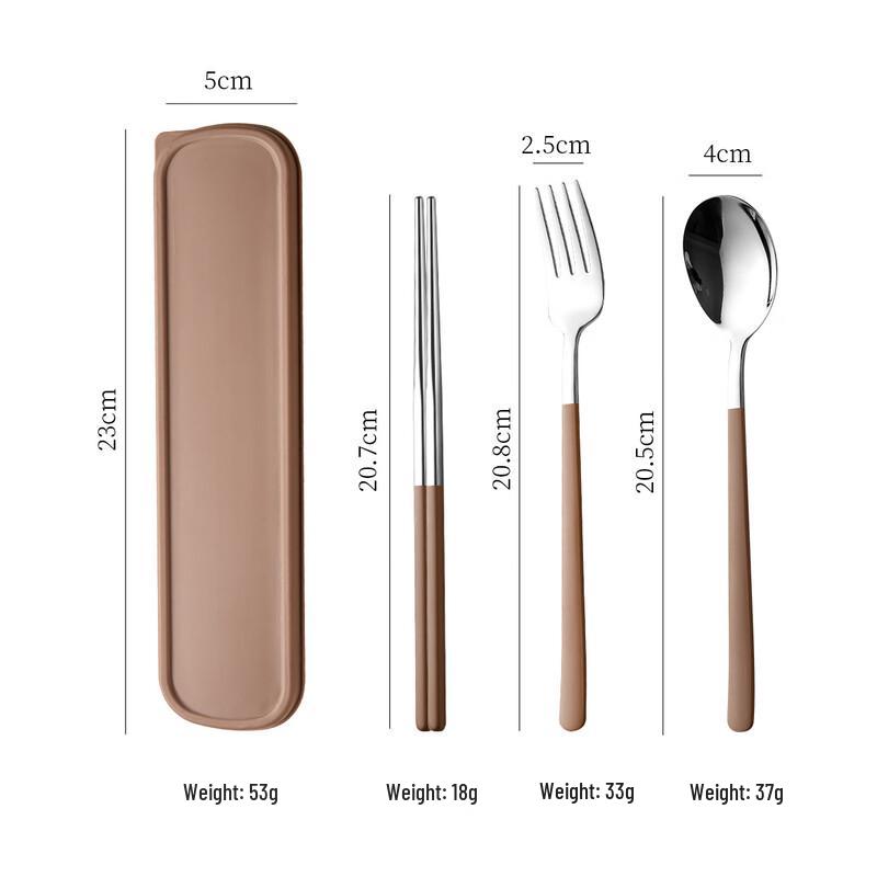 

ZISIZ Portable 304 Stainless Steel Travel Cutlery Set