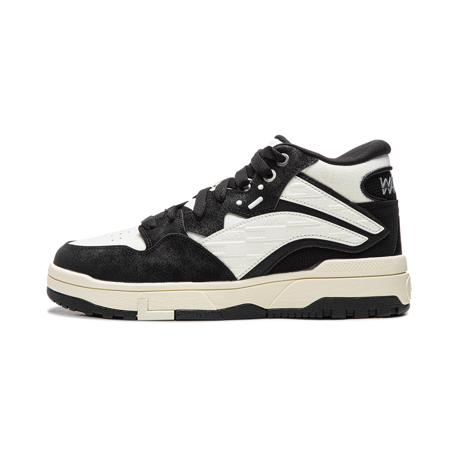 

Li Ning Wave MID FLEECE Thermal Slip Resistant Mid top Skateboard Shoes Unisex Black White AGCV381-3 43