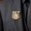 Fashion Rhinestones Tiger Head Brooches for Women Unisex Animal Pins Friend Event Party New Gifts Jewelry Decoration Accessories