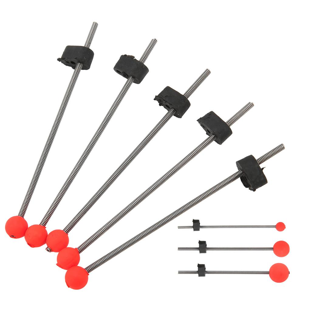5PCS Mini Winter Ice Fishing Rod Top Tip Portable Outdoor Fishing Rod Red Ball Spring Tips