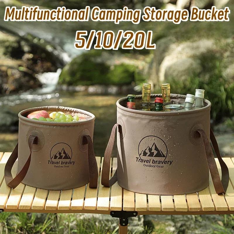 Durable Multi-functional Portable Basins Waterproof Collapsible Sink Bucket Travel Basin Camping Hiking Storage Bucket 10L/20L
