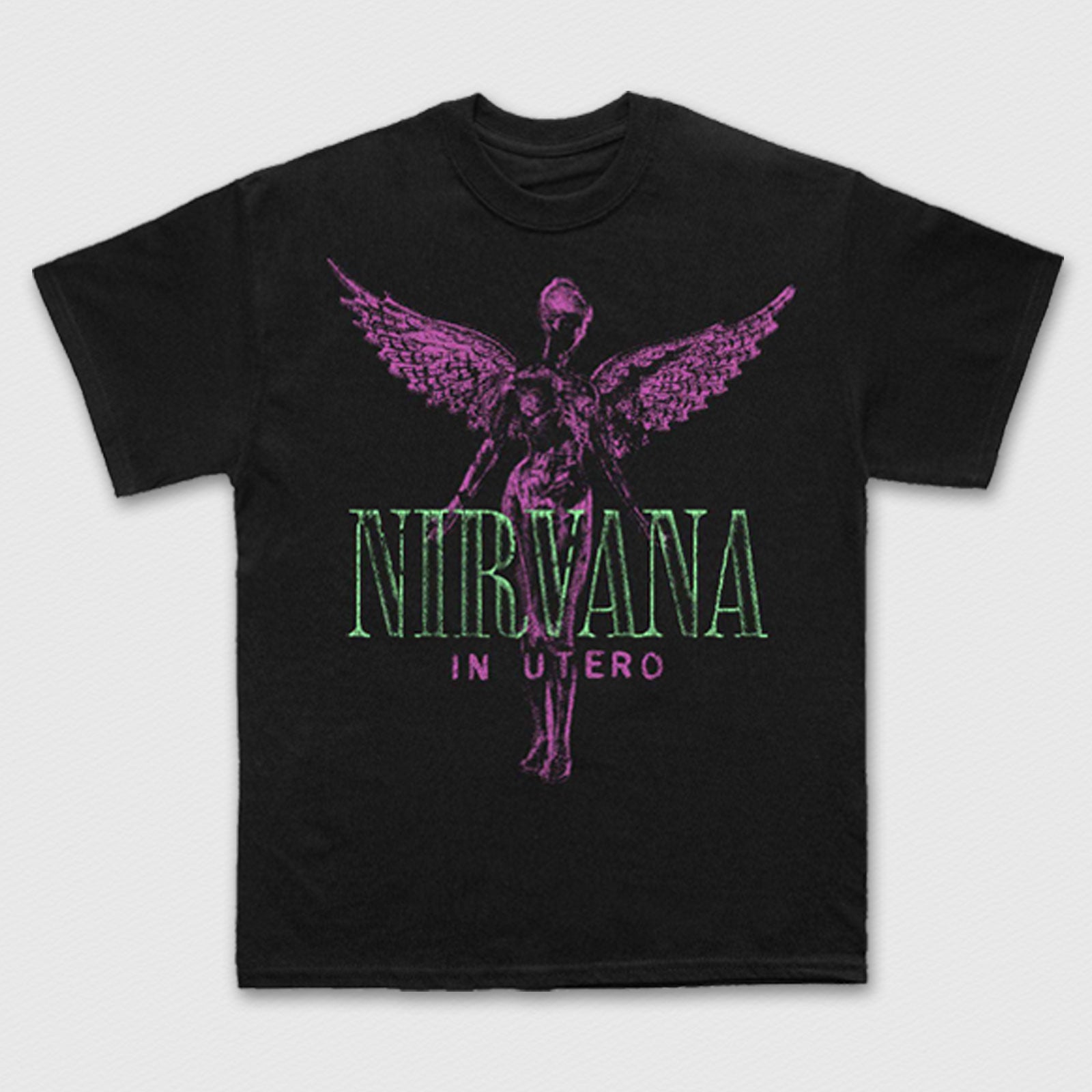 Nirvana Carbon TShirt In Utero Purple Angel Black OFFICIAL NEW XL