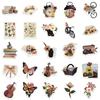 50pcs Vintage Animal Flower PVC Sticker Aesthetic Children's Stationery DIY Decoration Scrapbooking School Supplies
