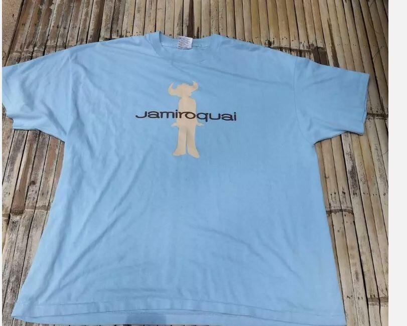 Jamiroquai Band 90s Light Blue Unisex Short Sleeve T Shirt Vtg