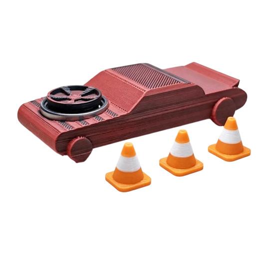 1/2 ks Kapsesní driftovací auto Fidget hračka se 3/6 mini kužely, 2v1 Fidget spinner a driftovací vozidlo, Hračka na stůl pro úlevu od stresu pro dospělé, Dárek pro auto