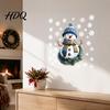 Moisture Proof Wall Decor for Classroom Christmas Santa Claus/Snowman Static Glass Stickers Removable Windows Clings PVC Waterproof Stickers Kitchen