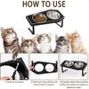 Cat Food Bowls Elevated Gothic Cat Bowls Raised Cat Bowls for Indoor Cats with NonSlip Stand Wood Board Stainl Steel and Whiske