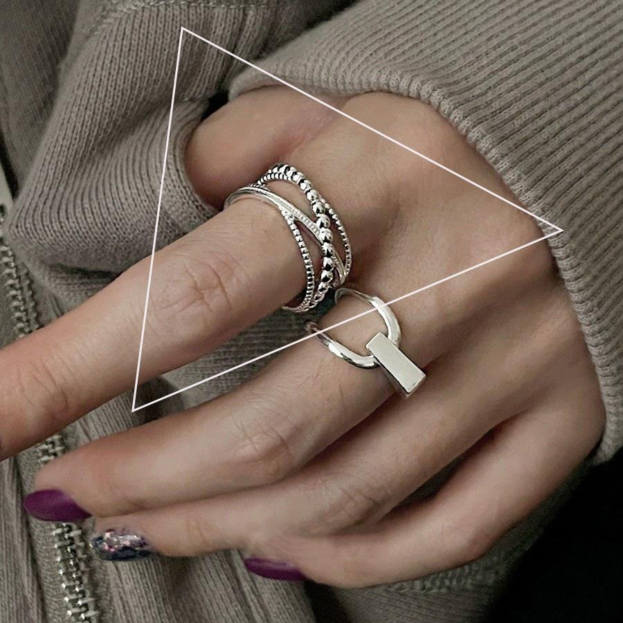 Sterling Silver Trend Arched Wide Ring For Female Geometry Punk Design Jewelry Asymmetric Gift Dropshipping