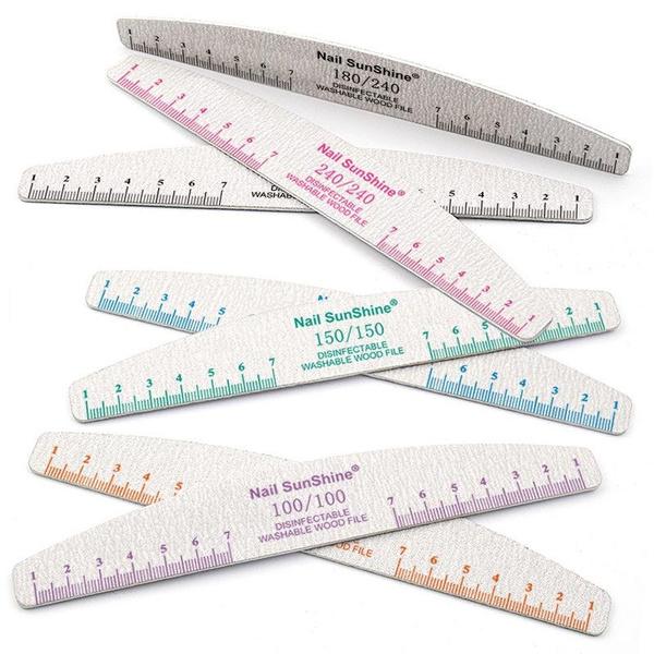 2Pcs Half Moon Nail File Sandpaper 80/100/150/180/240 Nail Sanding File Buffer For Manicure Polishing Nail Tools