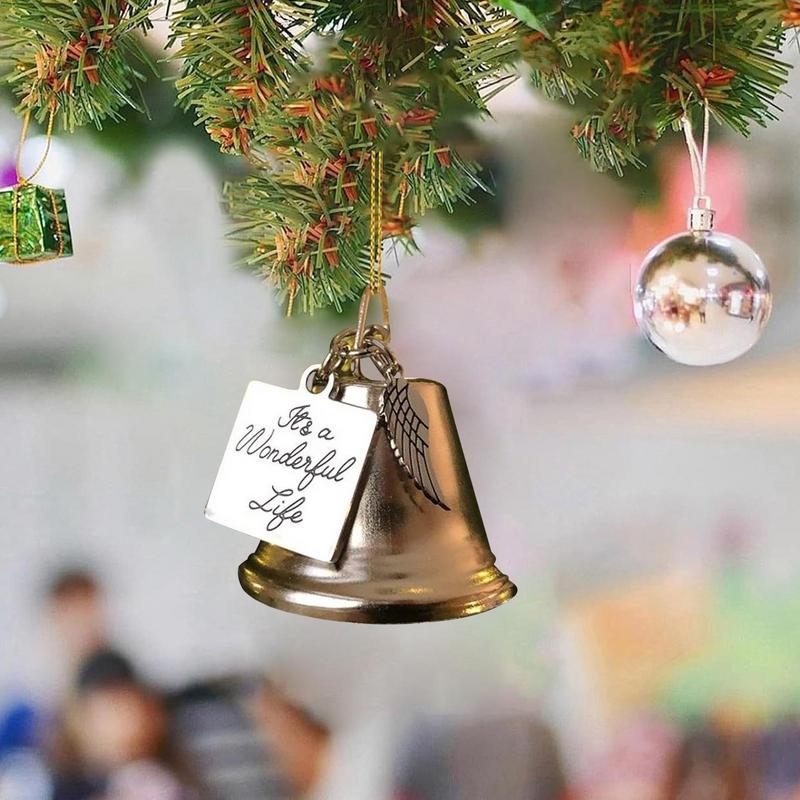 Weihnachtsengel-Glocken-Ornament Edelstahl Vintage-Glocke Mit Klarem Klang Weihnachtsbaum-Anhänger Dekorative Glocken für Innen
