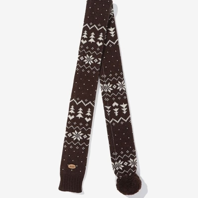 Keds Pom Pom Holiday Muffler_KD3KMG4101F_BRN