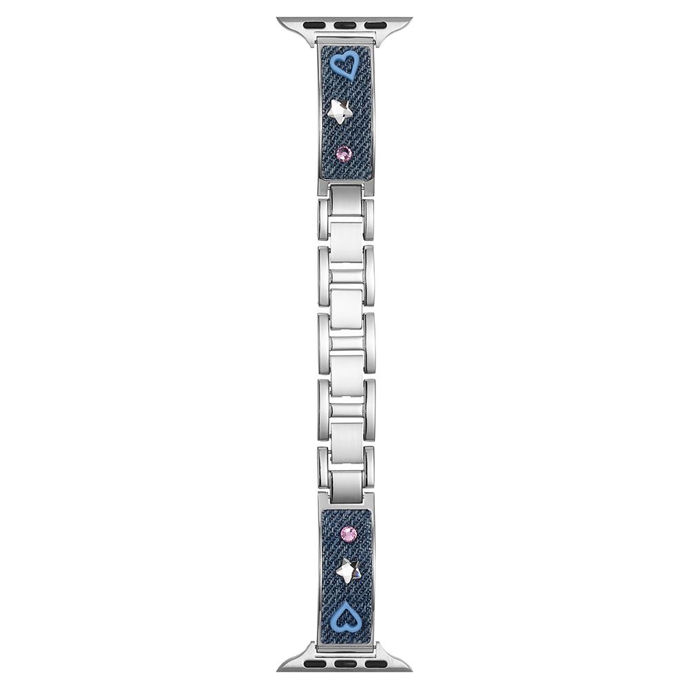Denim Metal Strap for Apple Watch Series 10 9 8 7 SE 6 5 4 3 2 1 42mm 41mm 40mm 38mm Dopamine Rhinestone Watch Band