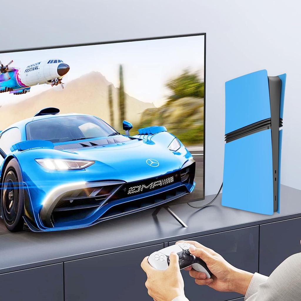 Replacement Case for PS5 Pro Digital Edition Lightweight and Available In 5 Colors - Impact-Resistant, (Sky Blue)
