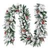 2.7m White Snowflake Flocked Rattan Christmas Decoration for Door, Hotel, Mall, Bar