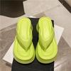 Women Fashion EVA Platform Slippers Solid Color Clip Toe Wedge Sandals Woman 2025 Summer Thick Sole Anti Slip Beach Flip Flops