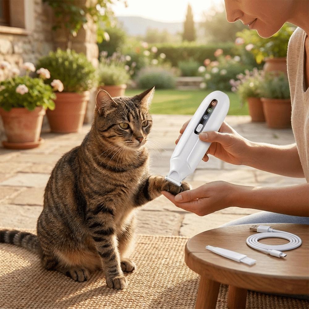 Rechargeable Dog Paw Trimmer LCD Display Electric Dog Clippers Cordless Cat Shaver Paw Trimming