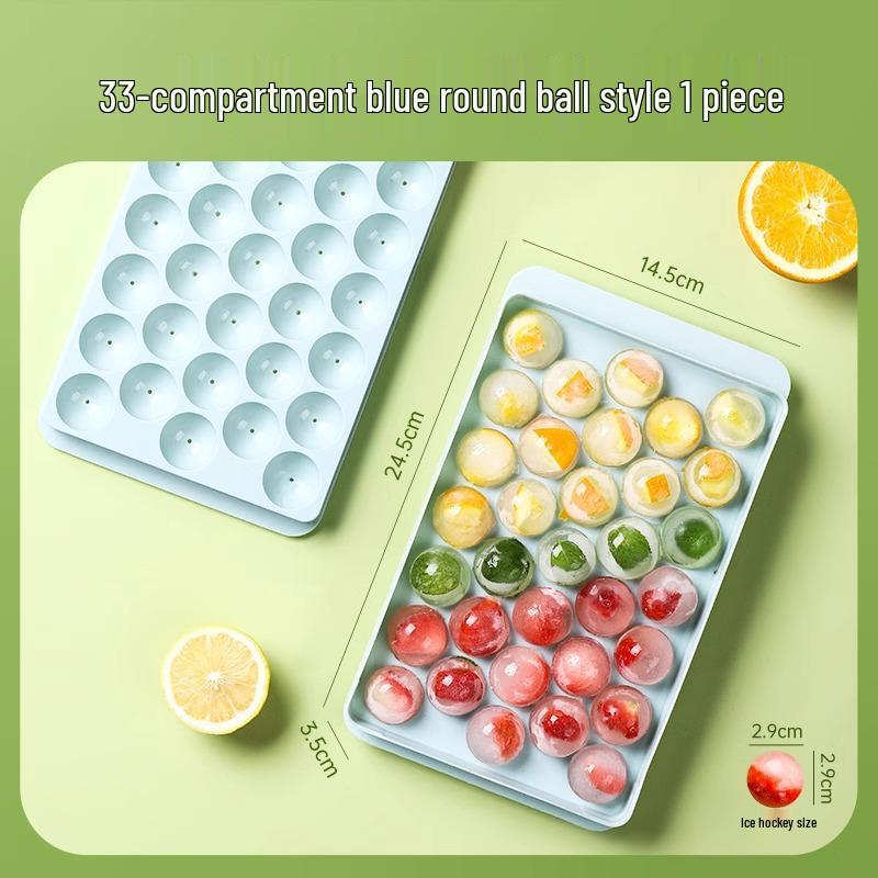 

Food Grade Round Ice Cube Trays with Lids - Sphere Molds for Homemade Creative Freezing