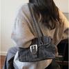 IELGY Fashionable Washed Denim Texture One-Shoulder Underarm Bag