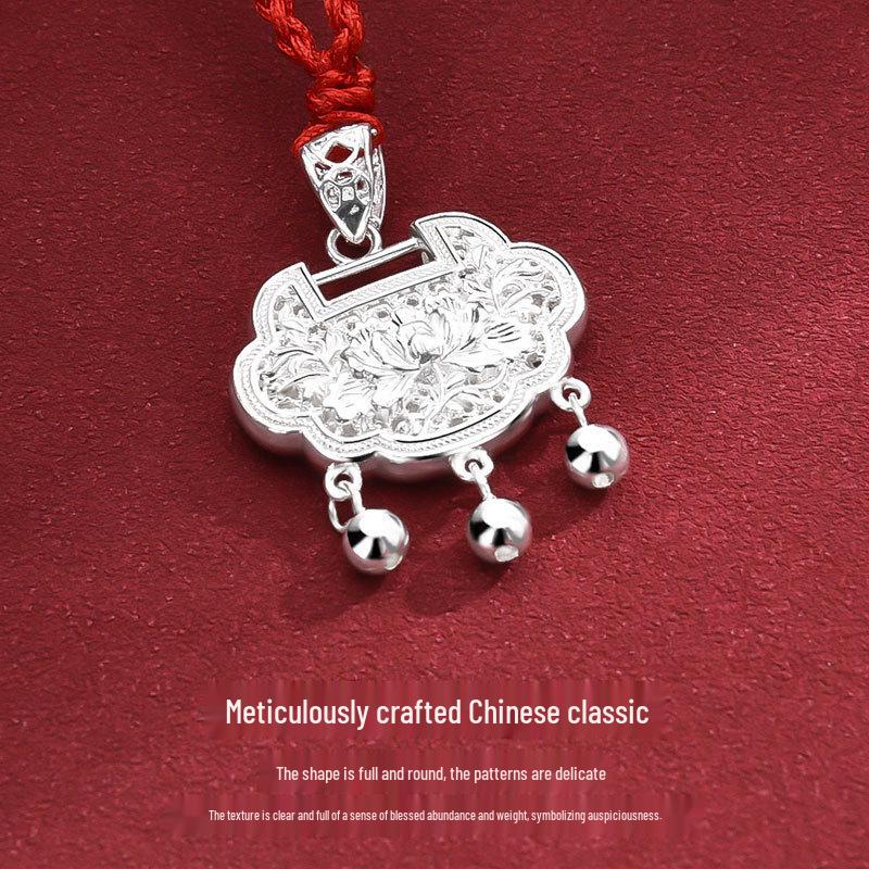 990 Sterling Silver Lucky Lock Pendant Necklace for Girls - Elegant, Durable, and Perfect Birthday Gift