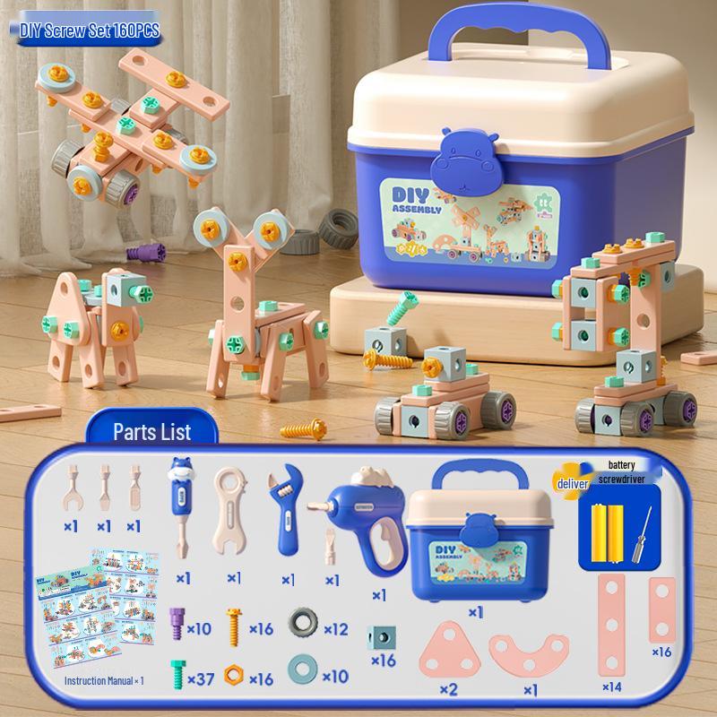Xiaobei Hippo Toolbox: TikTok-Inspired Electric Drill & Screw Set for Kids
