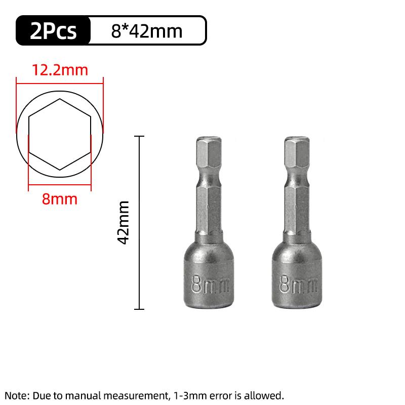 1PC Hex Socket Sleeve Nozzles Strong Magnetic Nut Driver Set Drill Bit Adapter Wind Approved Sleeve Electric 6 8 10 13 17 19MM
