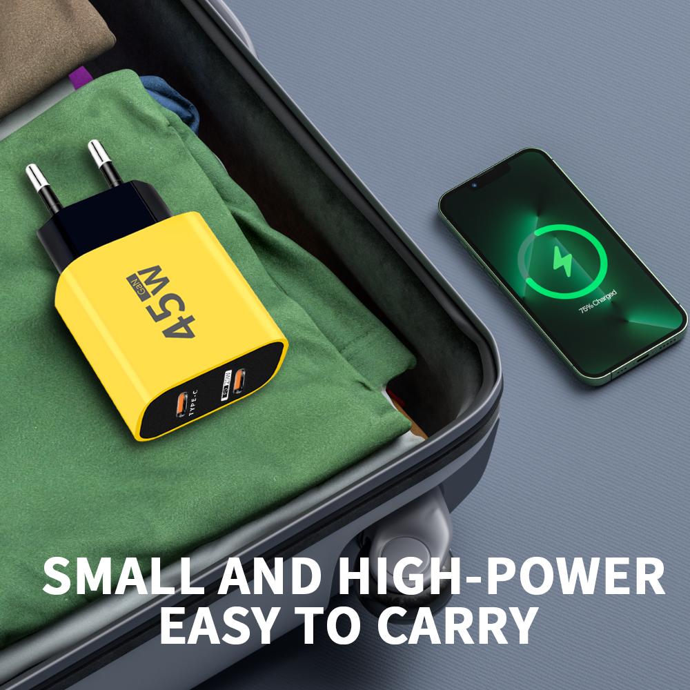 Încărcător GaN 45W Tip C Încărcător Încărcare Rapidă PD QC3.0 de Perete Adaptor pentru Telefon pentru IPhone Xiaomi Samsung Încărcător Telefon Mobil