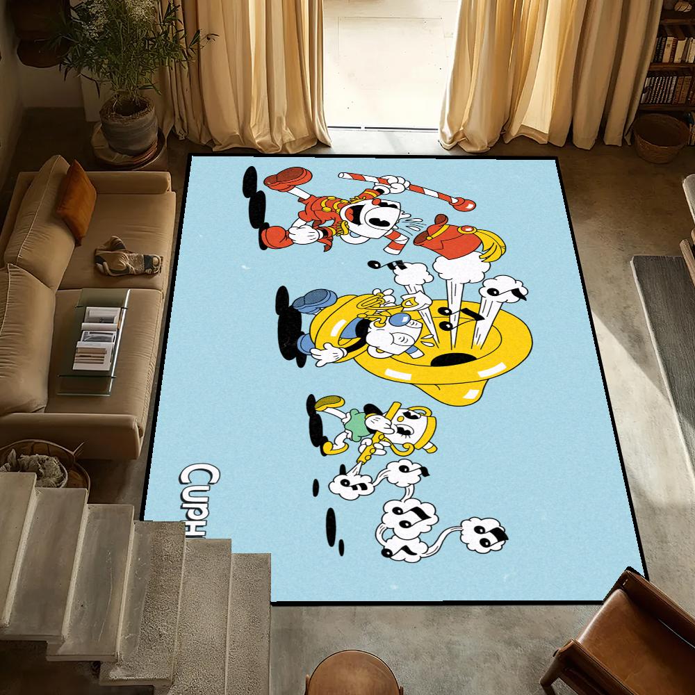 s-Spiel Door Mat Cartoon Anti-Slip Kitchen Bedroom Handmade Tufted Rug Carpet Living Room Entrance C-Cuphead Decoration