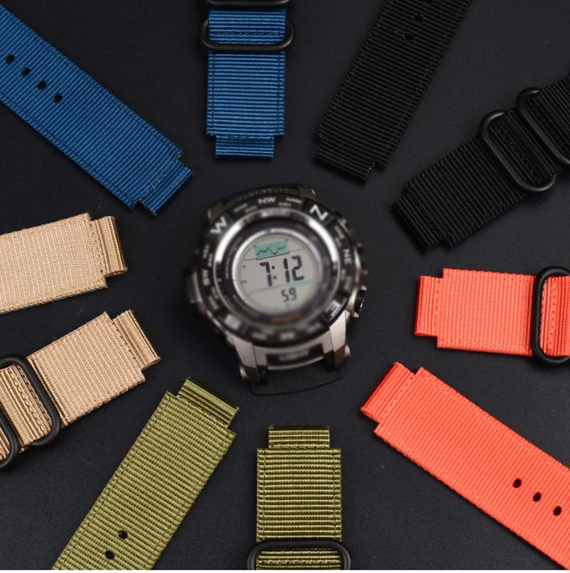 Canvas-Uhrenarmband 18mm für CASIO PRG-260/550PRW-3500/2500/5100 Box AE1200/1300 W-219 Modifiziertes Nylon-Uhrenarmband Herrenarmband