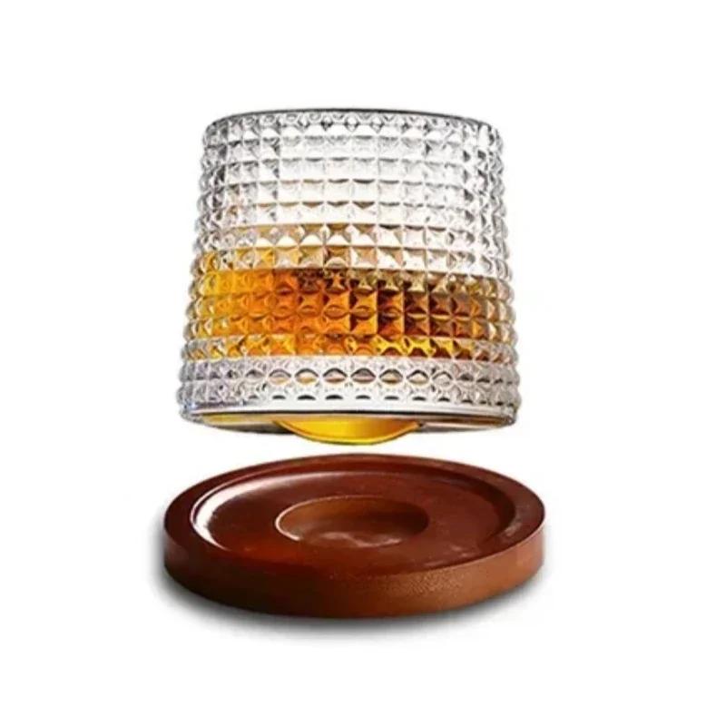 200 ml roterbar whiskyglasskopp Nyhet Gammeldags vinglass med trebunn Skottland Rødvinsglass Bar Glassverktøy