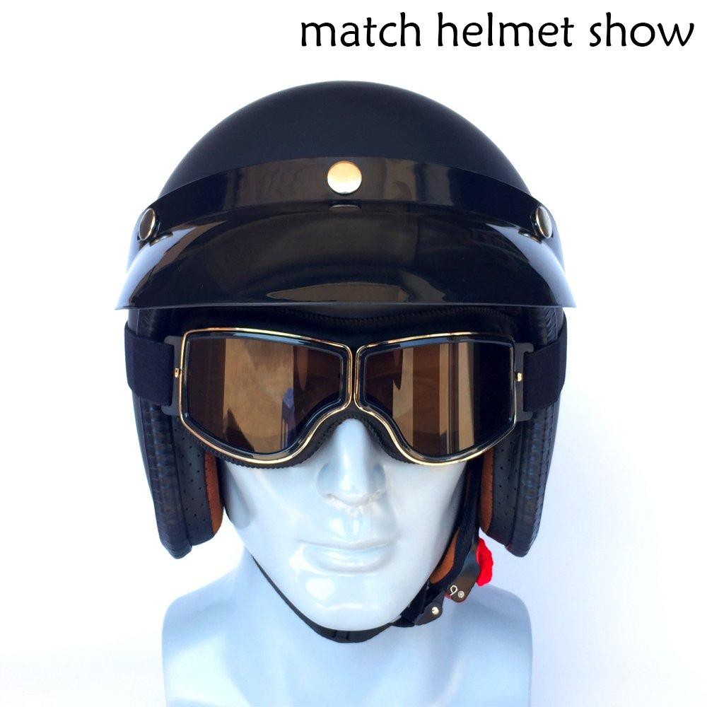 HONCENMAX Vintage Goggles, Anti-Fog UV Protection, Motorcycle Goggles, PC Lens, Multi-Purpose Use, Protective Glasses,