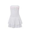 European and American Style Winter New Women's Clothing Solid Color Slim-fitting Fashion One-word Collar Chest-wrapped Backless Dress Women