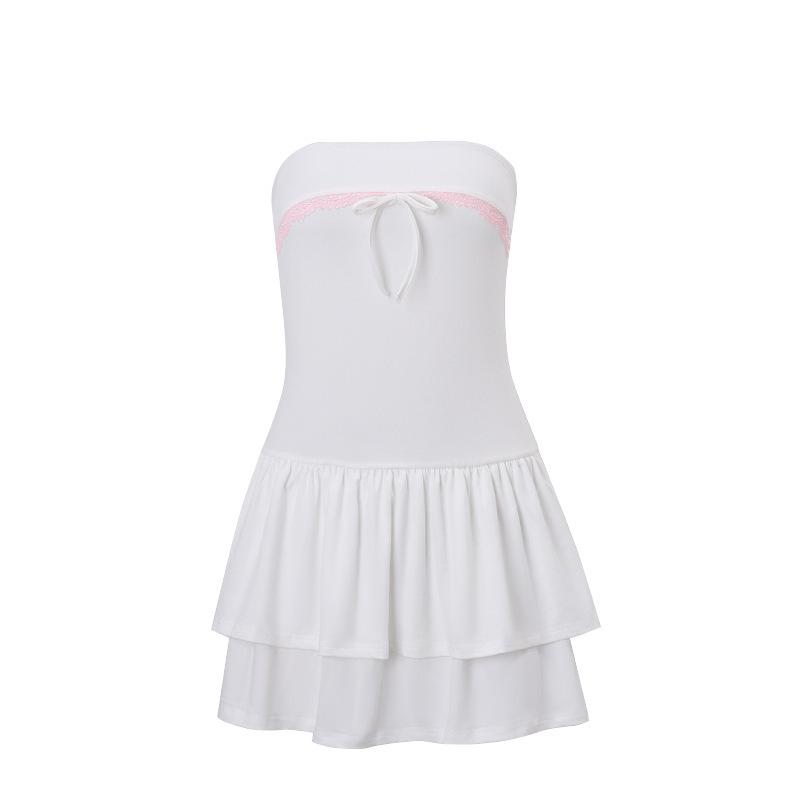 European and American style winter new women s clothing solid color slim-fitting fashion one-word collar chest-wrapped backless dress women S белый
