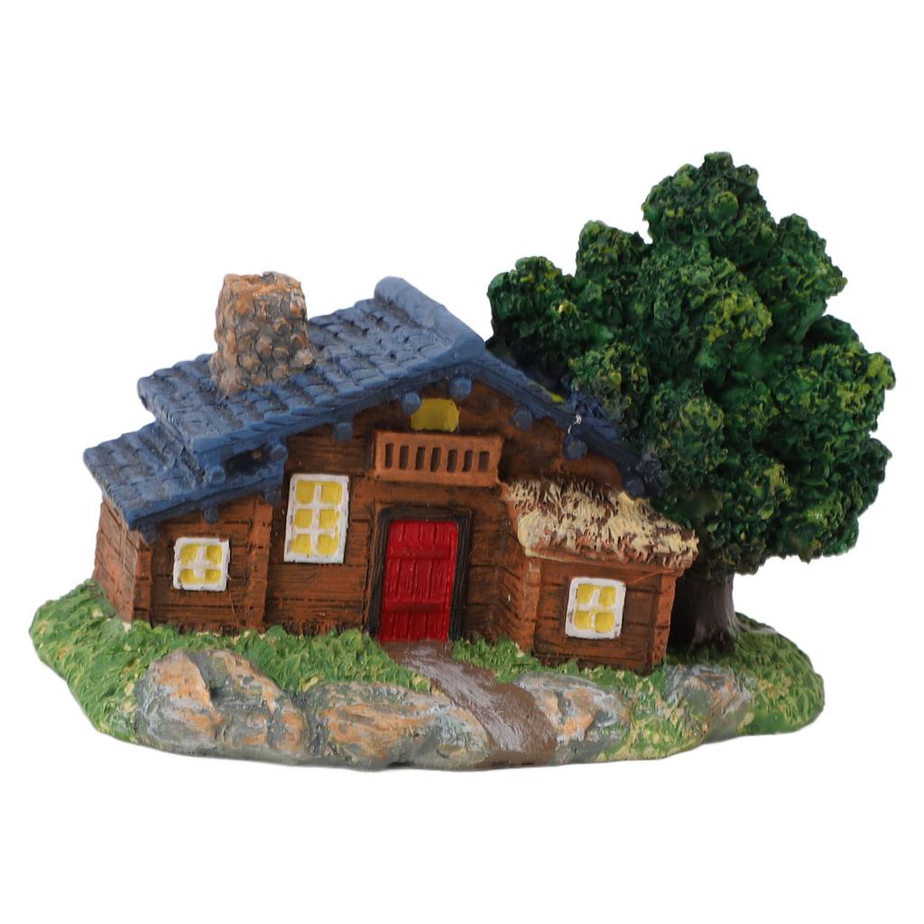 Landscape House Figurine Resin Village Hut Ornament Bonsai Decoration for Home Gardening