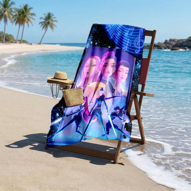Kpop Hunter Fashion Beach Towel: Ideal for Summer Adventures Soft, absorbent and quick drying suitable for swimming and bathing