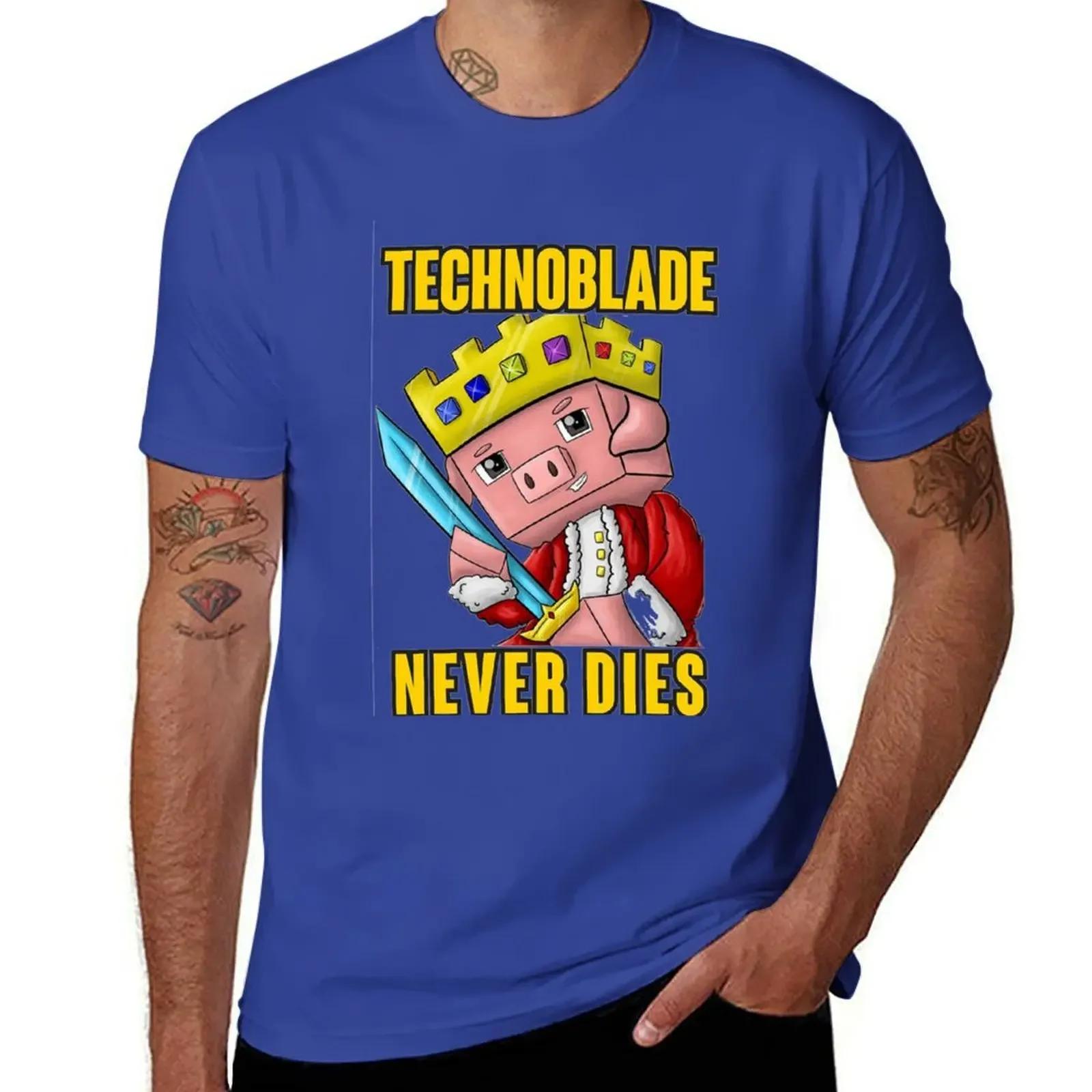 

Футболка Technoblade Never Dies 2022 індивідуальні великі розміри топи корейська мода смішні однотонні чорні футболки чоловічі M