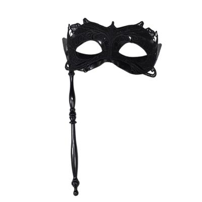 Anspruchsvolle Handheld-Partymaske für Maskeraden-Event Feder-Spitzen-Design Leichte Konstruktion Bequemer Griff