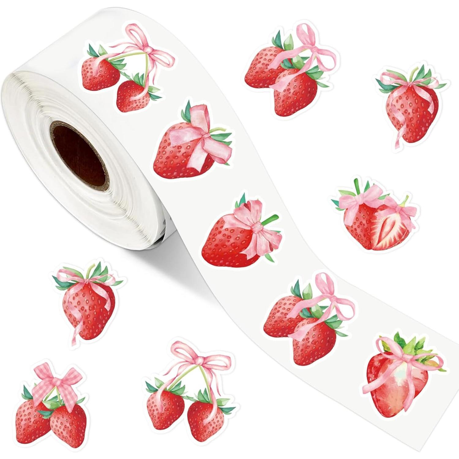 100-500Pcs High-Quality Pink High-Quality Strawberry High-Quality Stickers High-Quality Baking High-Quality Birthday High-Quality Wedding