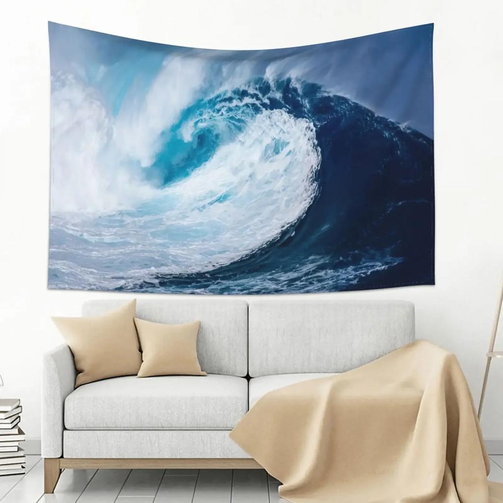 Sea Wave Tapestry, Bohemian Style, Hippies, Wall Decoration, Picnic Mat, Beach Towel, Room Decoration Aesthetics Tapestry Wall