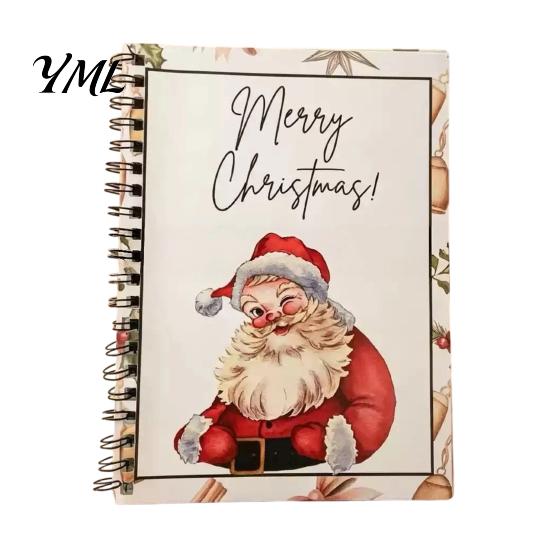Compact Gift Presentation Folder Christmas Card Book, 7" x 5" Spiral Bound Merry Portable Memory Keeper for Cash Booklet, Greeting Album, Personalized
