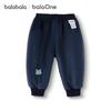 Balabala Kids Fleece-Lined Warm Jogger Pants 2025 New Winter Boys Girls Cute Sports Trousers