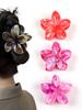 3 Pcs Hawaiian Flower Hair Claw Clips for Thick Hair,Non Slip Marble Vein Plumeria Flower Hair Pins for Women Beach Vacation