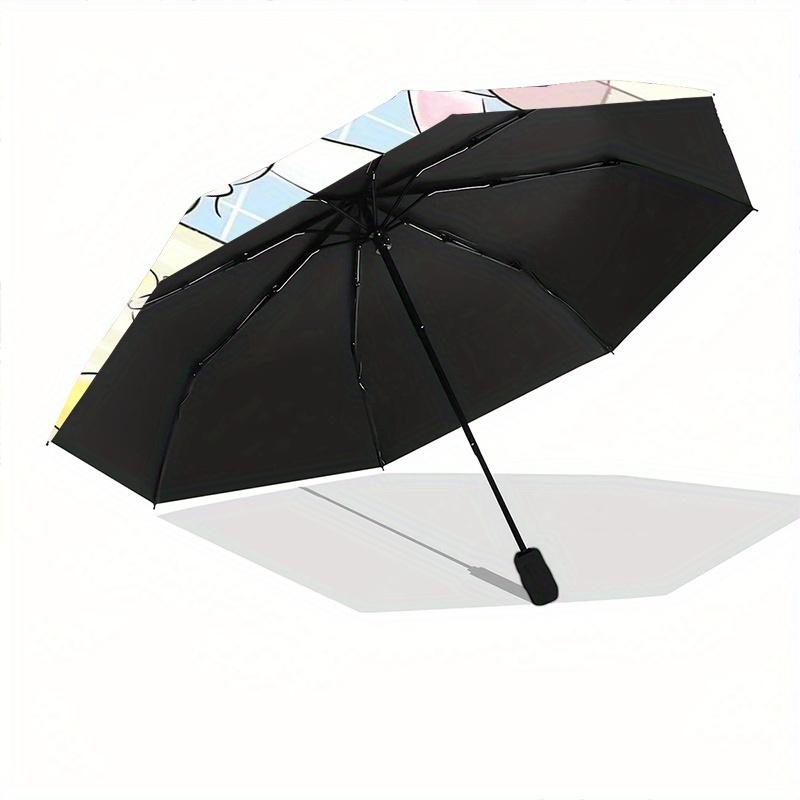Pom Pom Purin and Friends Cartoon Cartoon Umbrella, Portable 3-Fold Compact Umbrella, Suitable for Camping, Hiking and Travel, Ideal Easter Birthday G