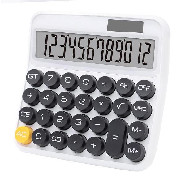 Black Calculator, Big Button Calculator with Large LCD Display, Black Office Desk Accessory for Offices, Schools, Homes and Businesses