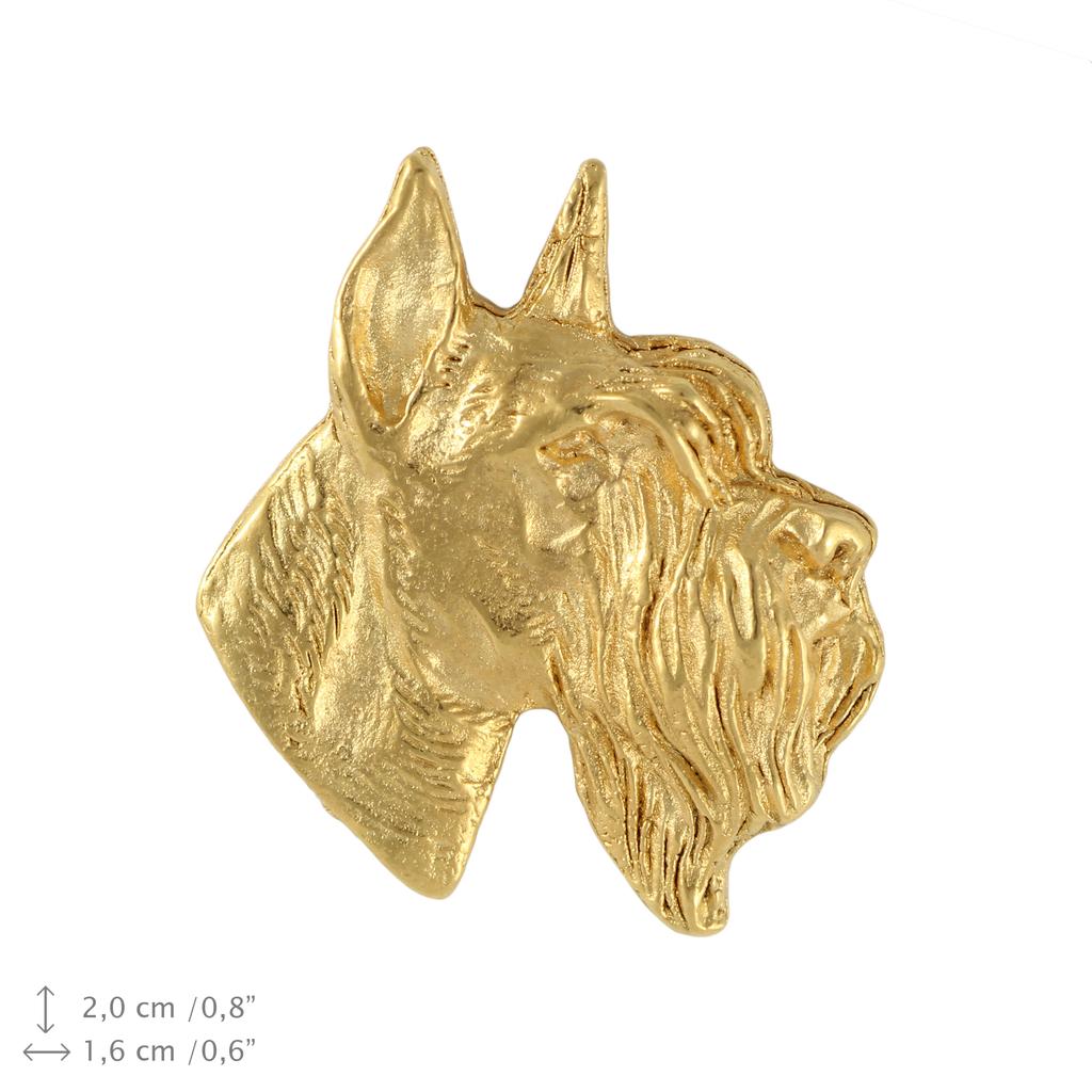 Schnauzer II - gold-plated pin brooch, elegant dog ornament, unique pin by Art-Dog brand